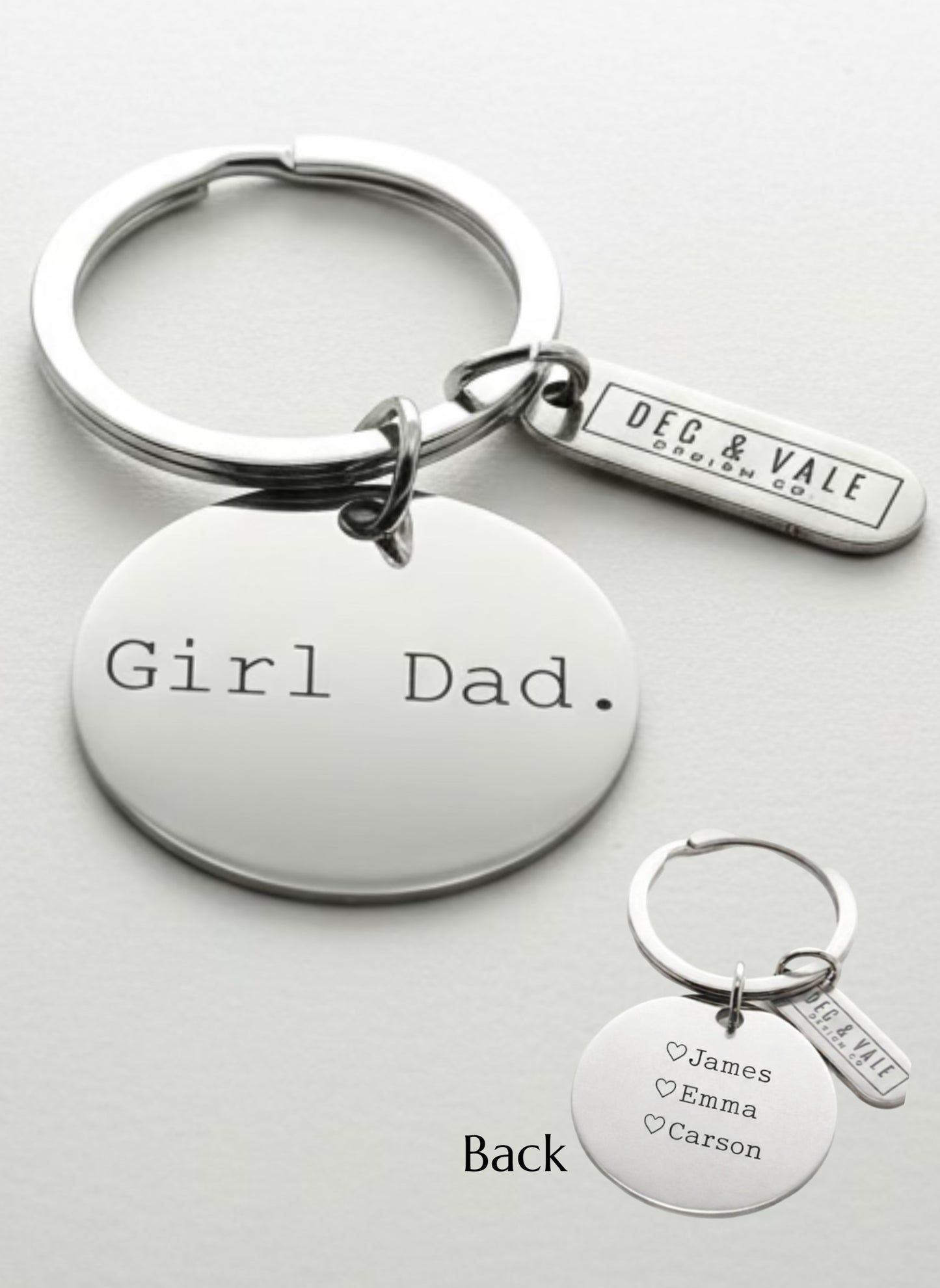 Girl Dad Personalized Keychain