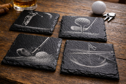 Golf Slate Coasters – Set of 4