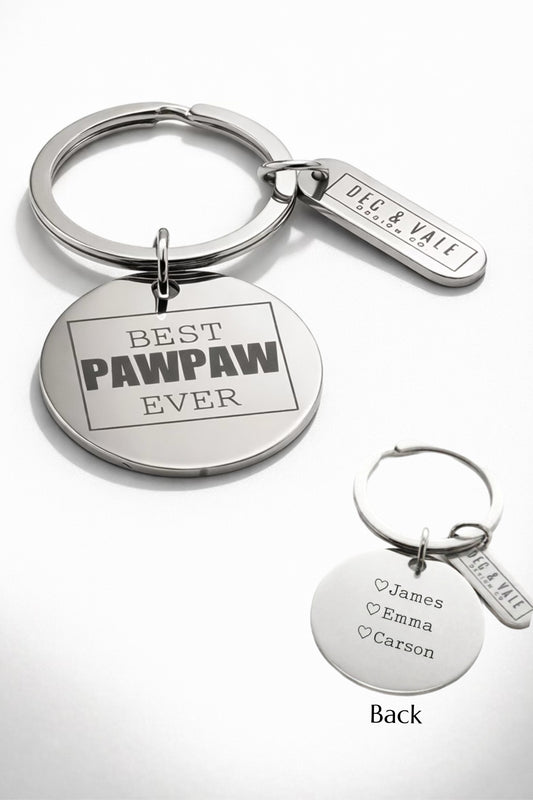 Best PawPaw Ever Personalized Keychain
