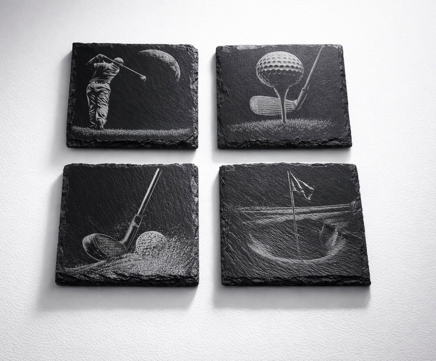 Golf Slate Coasters – Set of 4