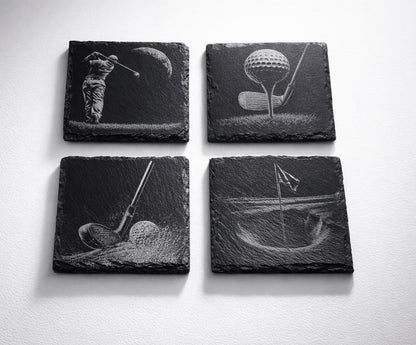 Golf Slate Coasters – Set of 4