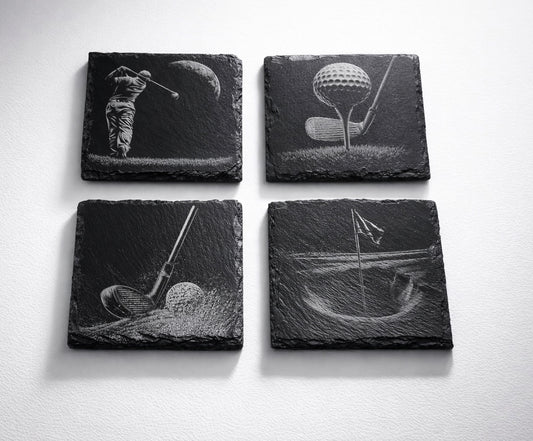 Golf Slate Coasters – Set of 4