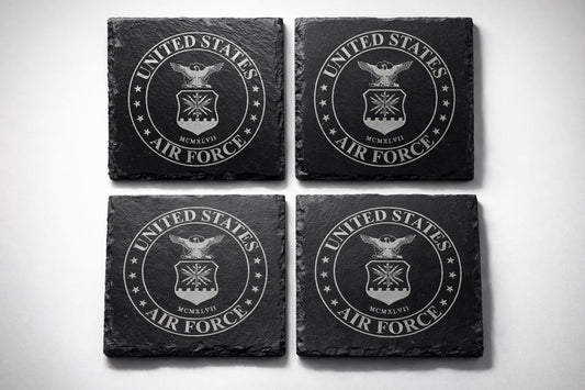 Military Natural Slate Coasters - Set of 4