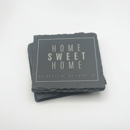 Home Sweet Home Slate Coasters- Set of 4