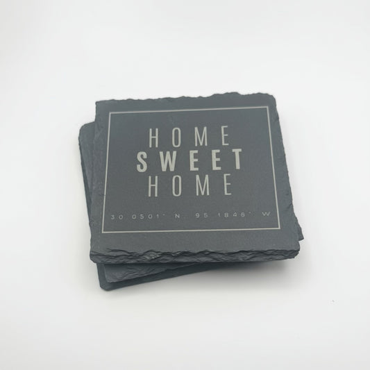 Home Sweet Home Slate Coasters- Set of 4
