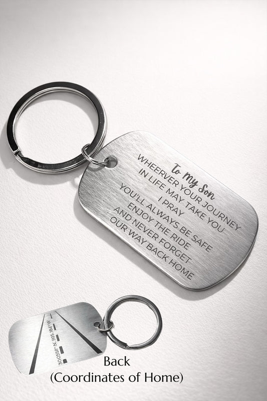 To My Son Keychain