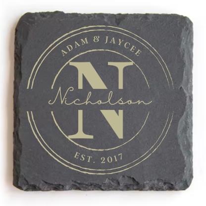 Personalized Natural Slate Coasters - Set of 4