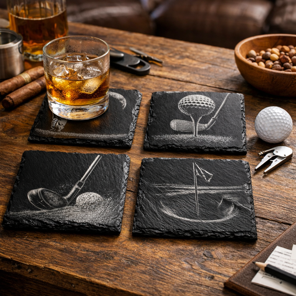 Golf Slate Coasters – Set of 4