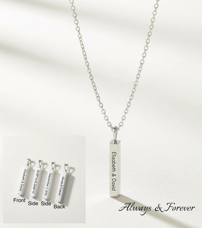 Always & Forever Necklace - Your Love Story On A Modern, Sleek Pendant