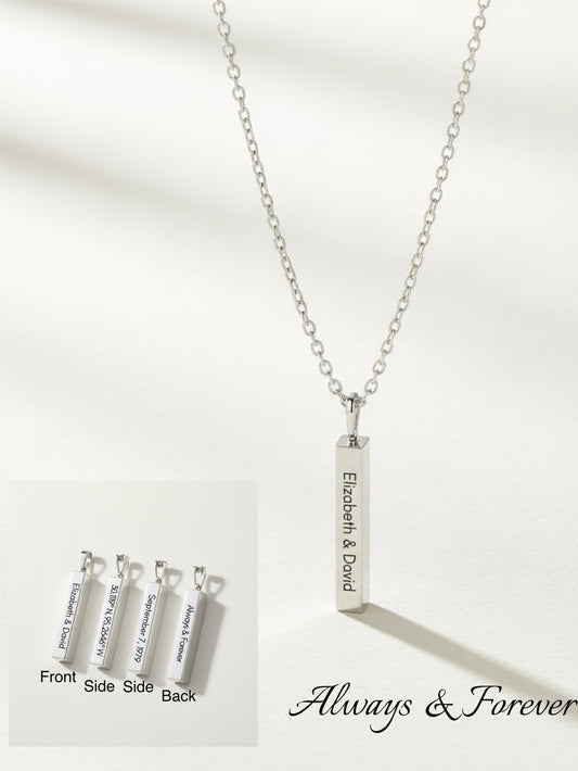 Always & Forever Necklace - Your Love Story On A Modern, Sleek Pendant