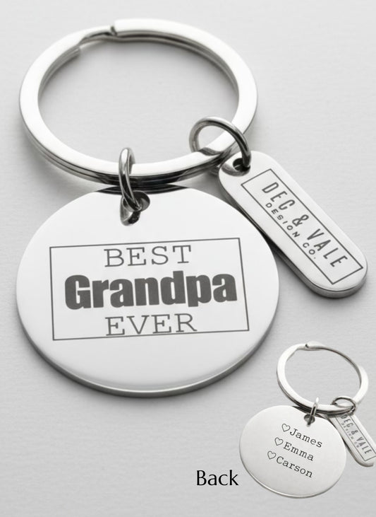 Best Grandpa Ever Personalized Keychain