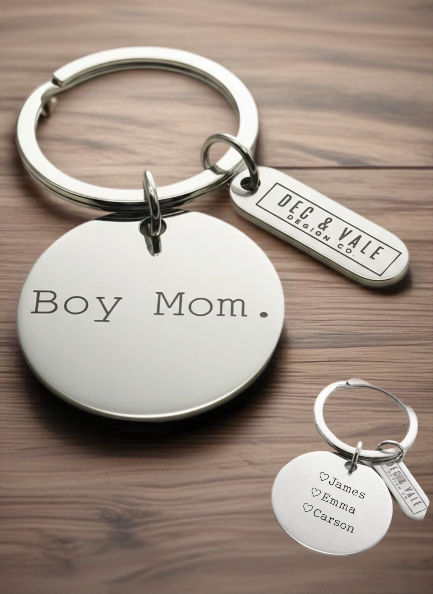 Boy Mom Personalized Keychain