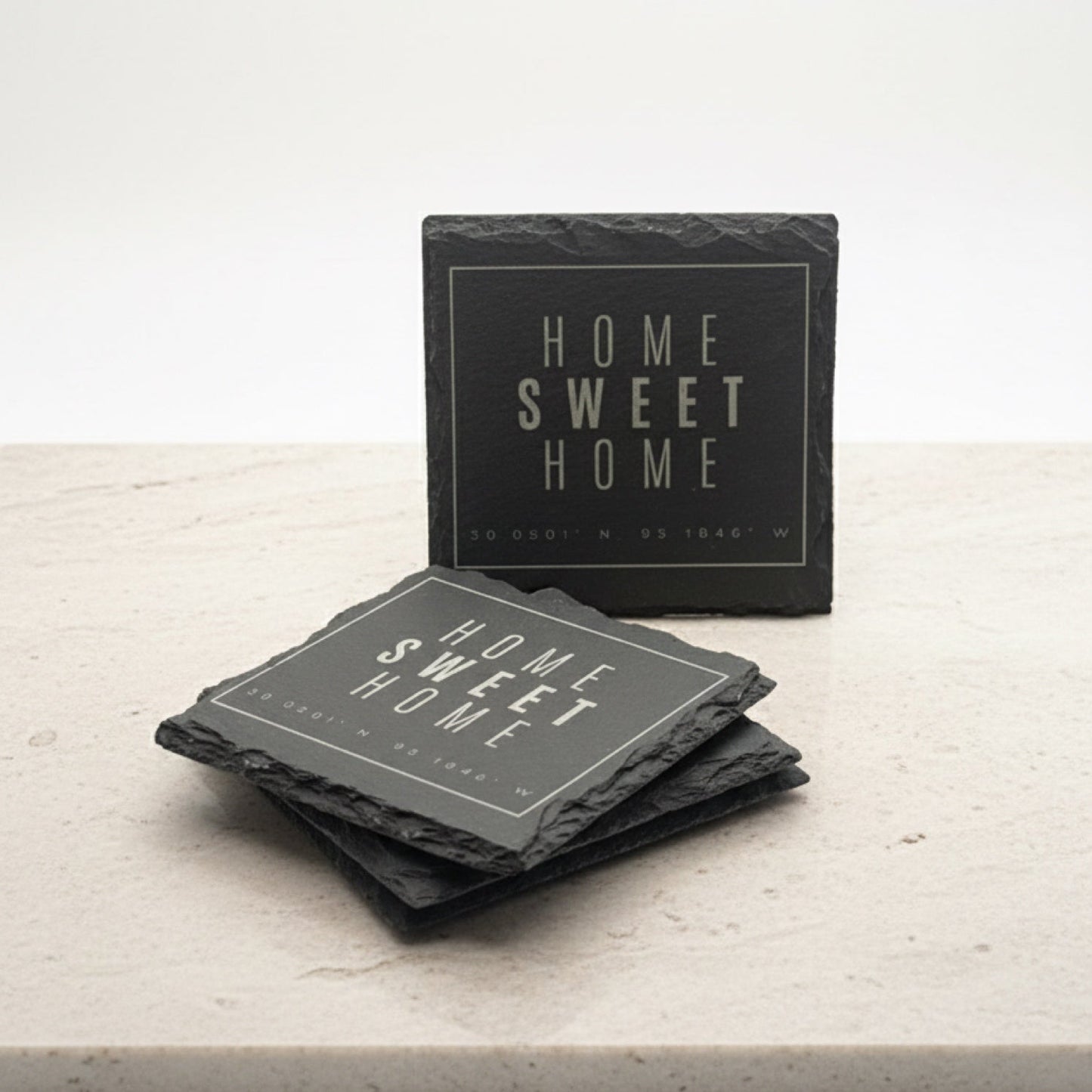 Home Sweet Home Slate Coasters- Set of 4
