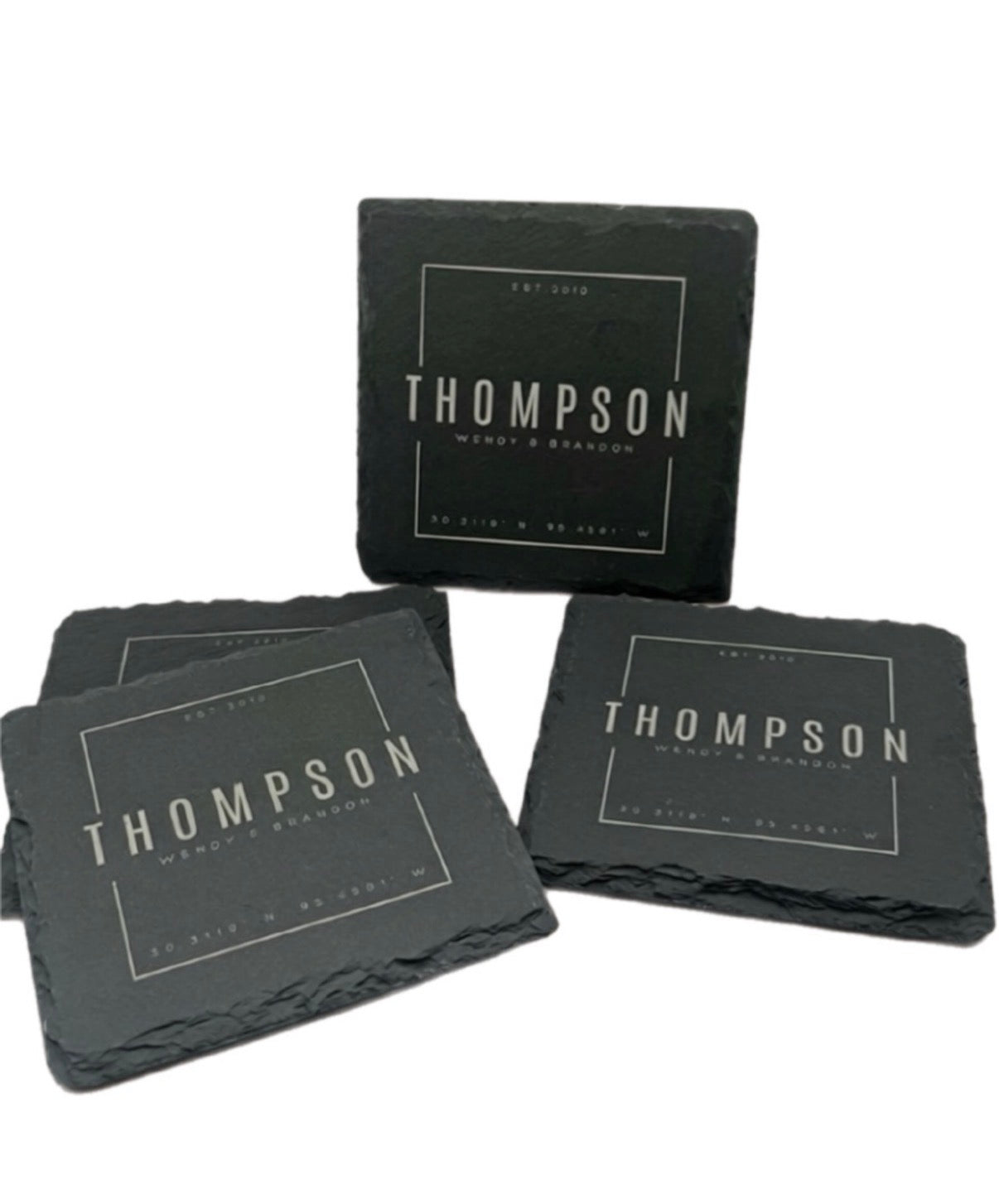 Personalized Natural Slate Coasters - Most Popular!